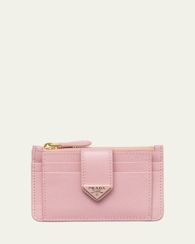 Saffiano Card Case with Triangle Snap